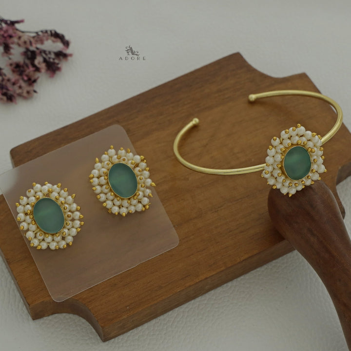 Raw Stone Halina Pearl Bracelet With Earring