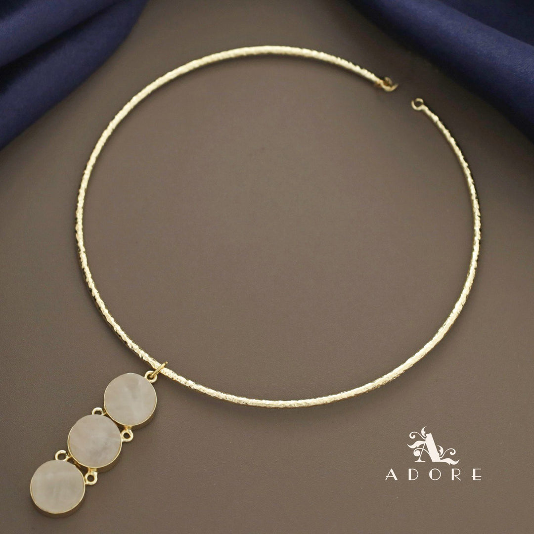 Textured Kendall 3 Stone Neck Cuff