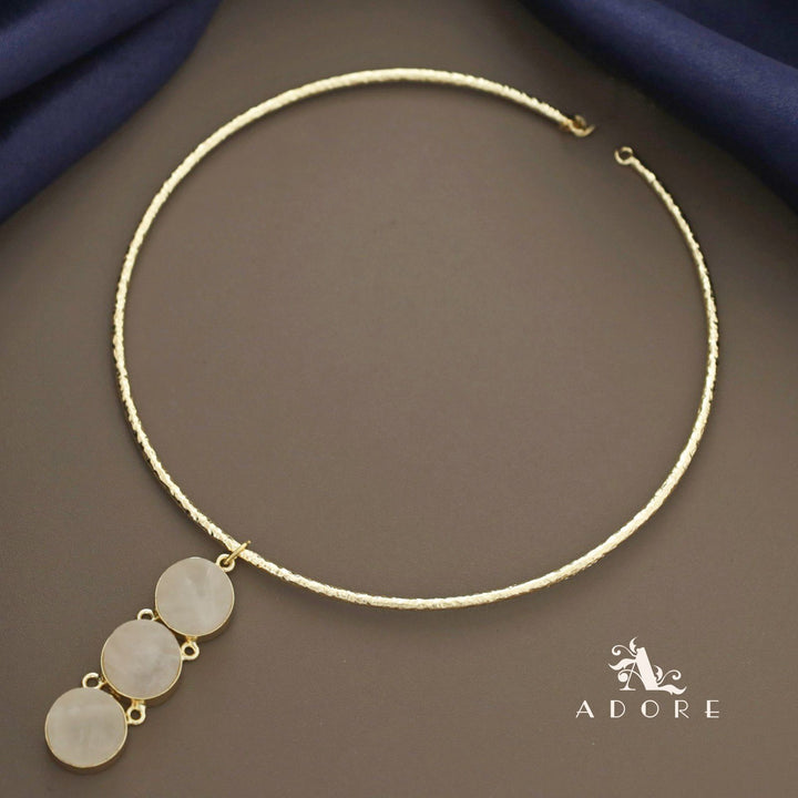 Textured Kendall 3 Stone Neck Cuff