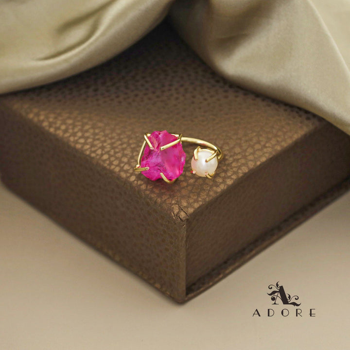 Eza Dyed Stone Plus Pearl Ring