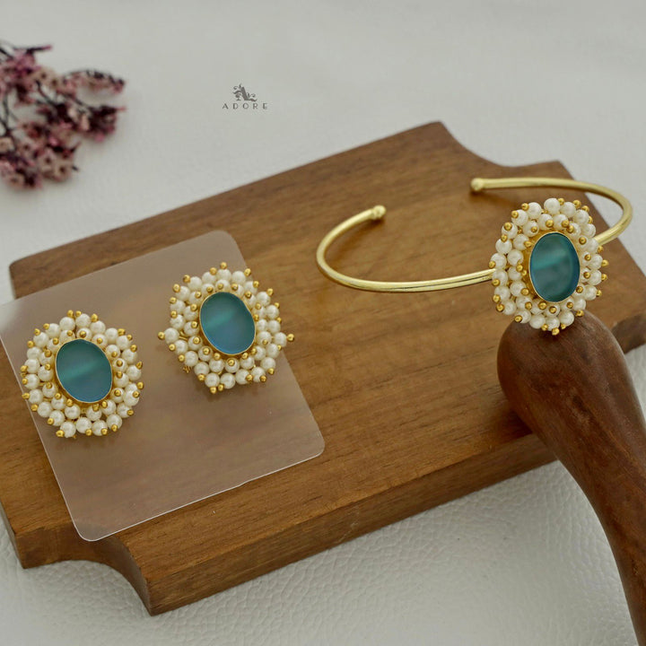 Raw Stone Halina Pearl Bracelet With Earring