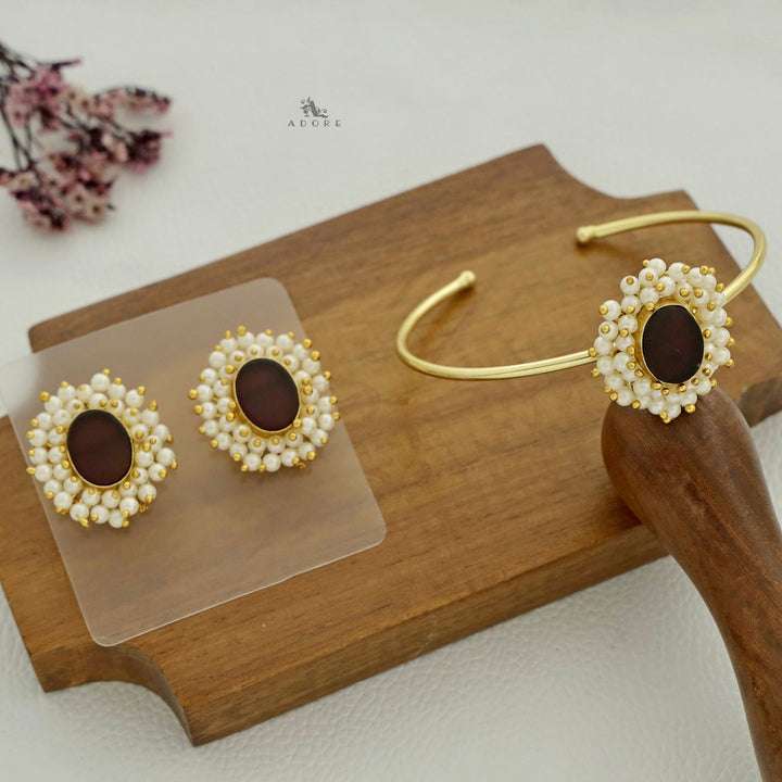 Raw Stone Halina Pearl Bracelet With Earring