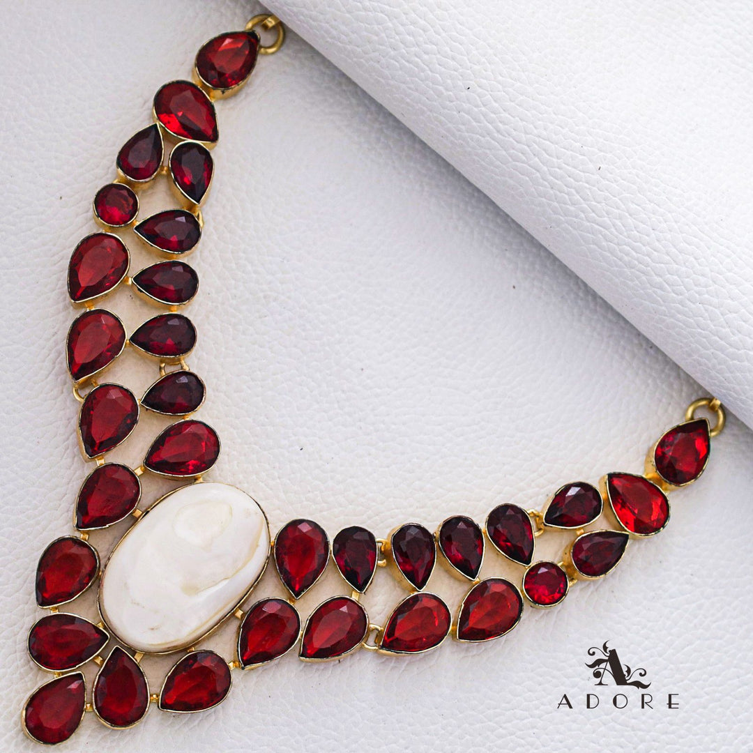 Rasha Maroon Neckpiece