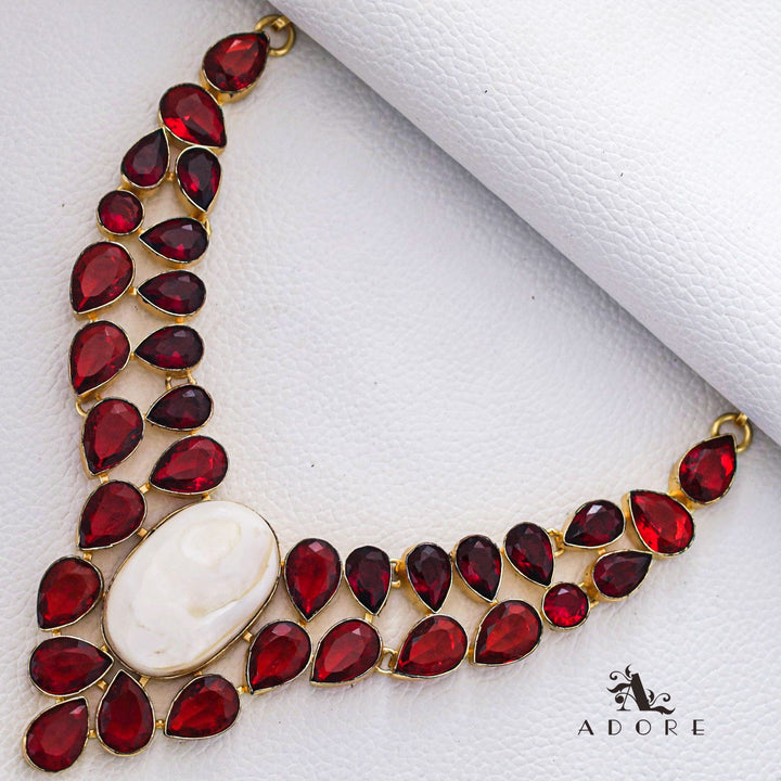Rasha Maroon Neckpiece