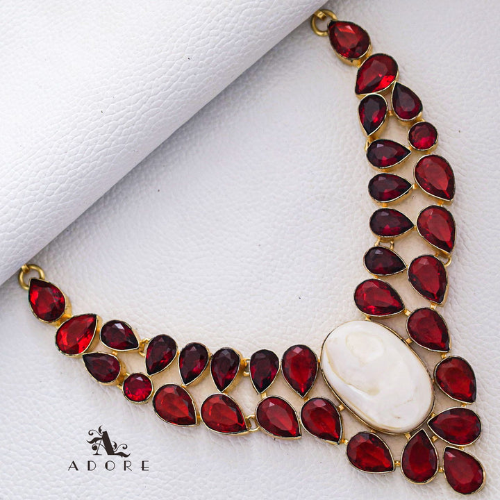 Rasha Maroon Neckpiece
