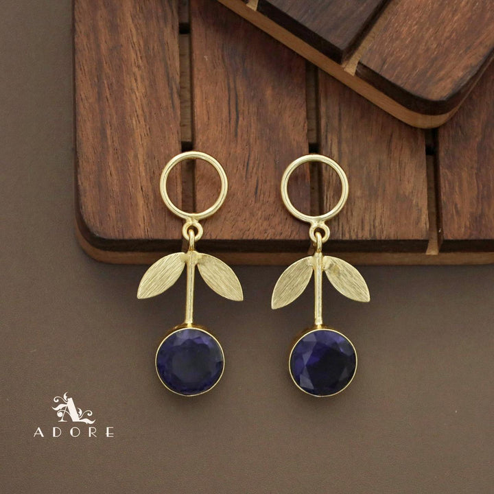 Glossy Round Leafy Stick Earring