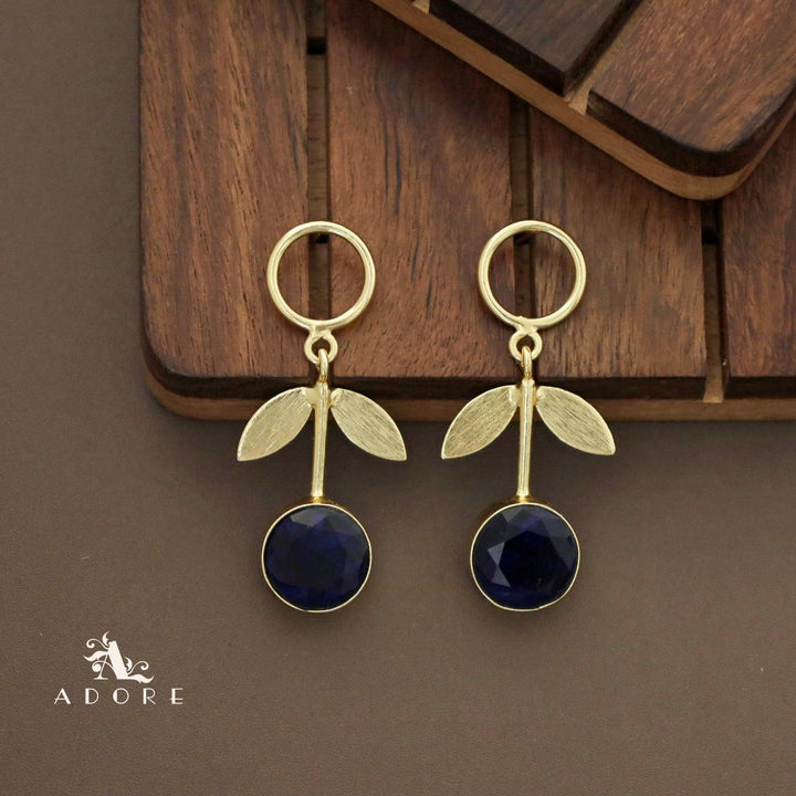 Glossy Round Leafy Stick Earring