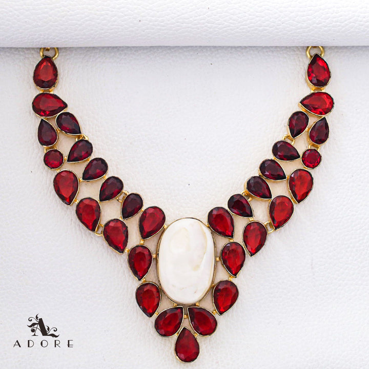 Rasha Maroon Neckpiece