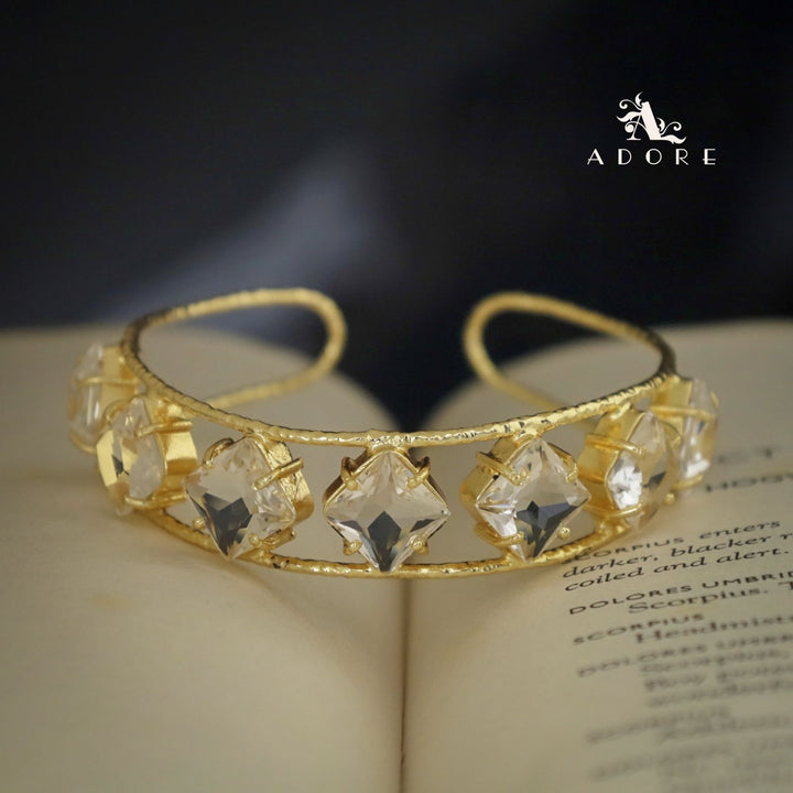 Textured Adonai 7 Stone Diamond Bangle