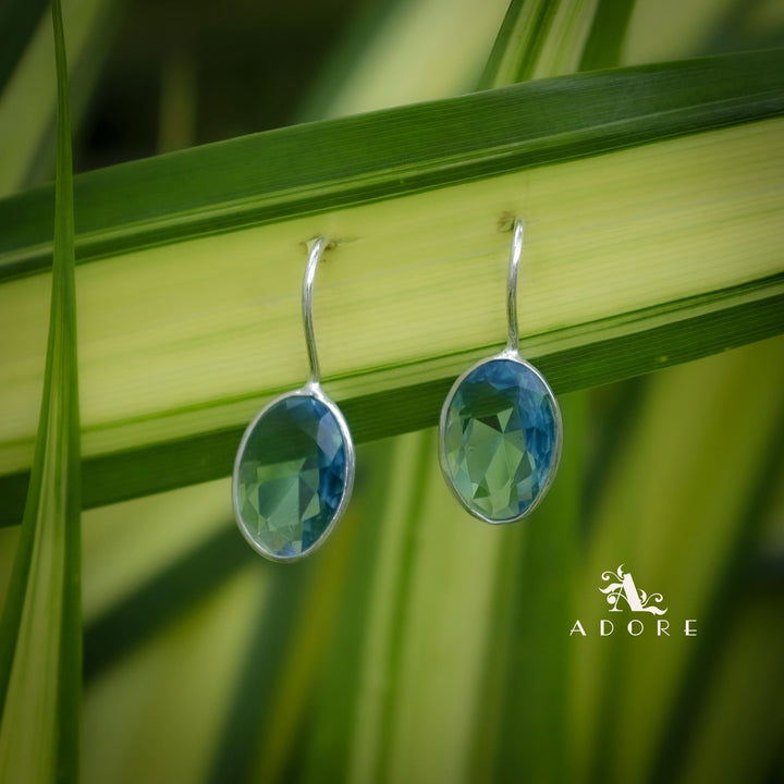 Cercel Silver Oval Drops