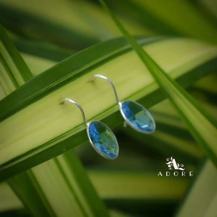Cercel Silver Oval Drops