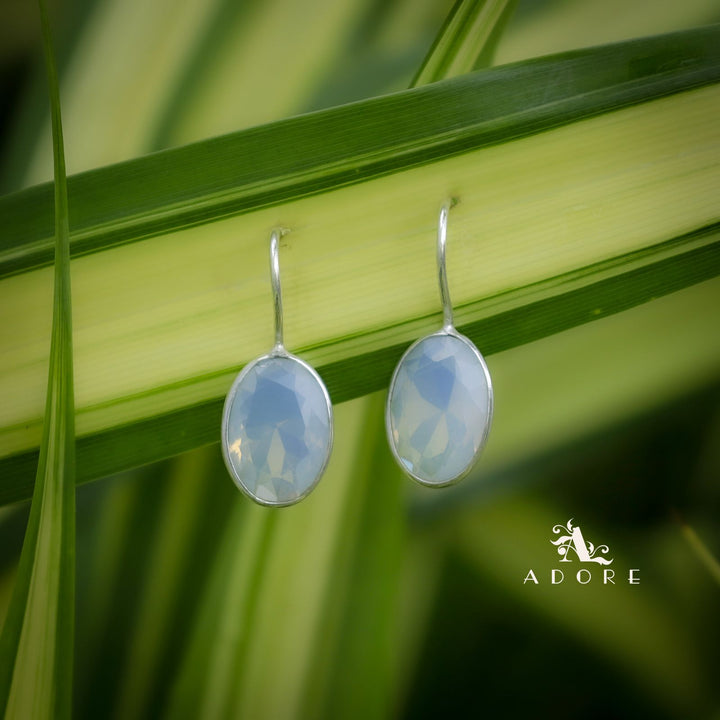 Cercel Silver Oval Drops