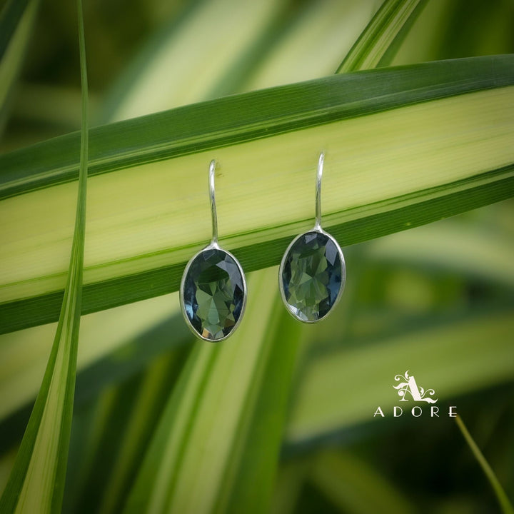 Cercel Silver Oval Drops