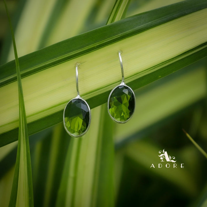 Cercel Silver Oval Drops