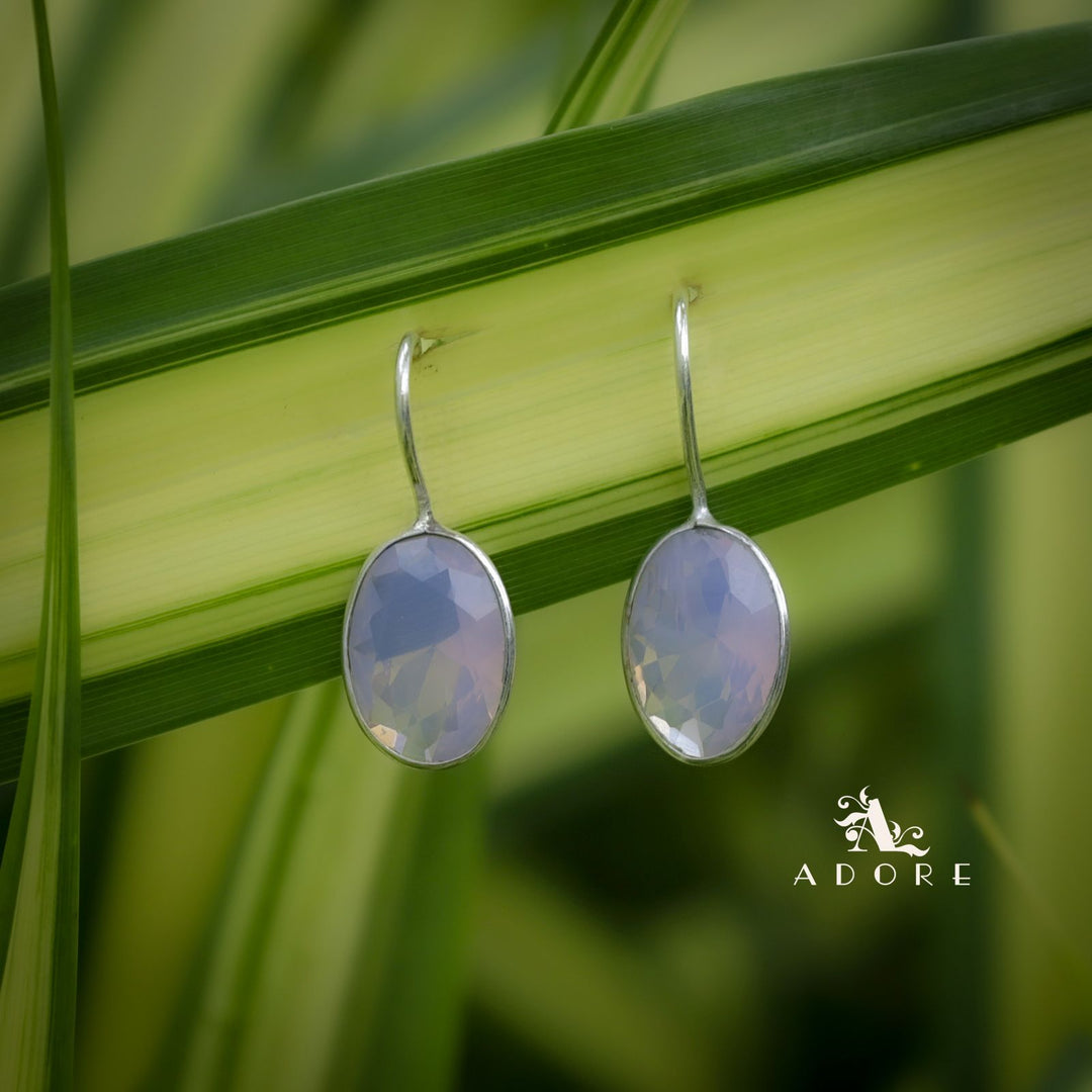 Cercel Silver Oval Drops