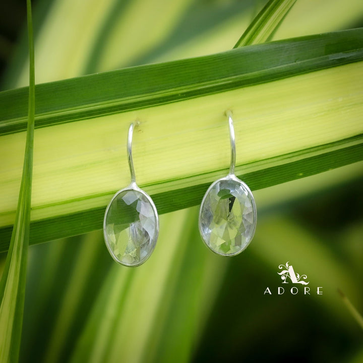 Cercel Silver Oval Drops