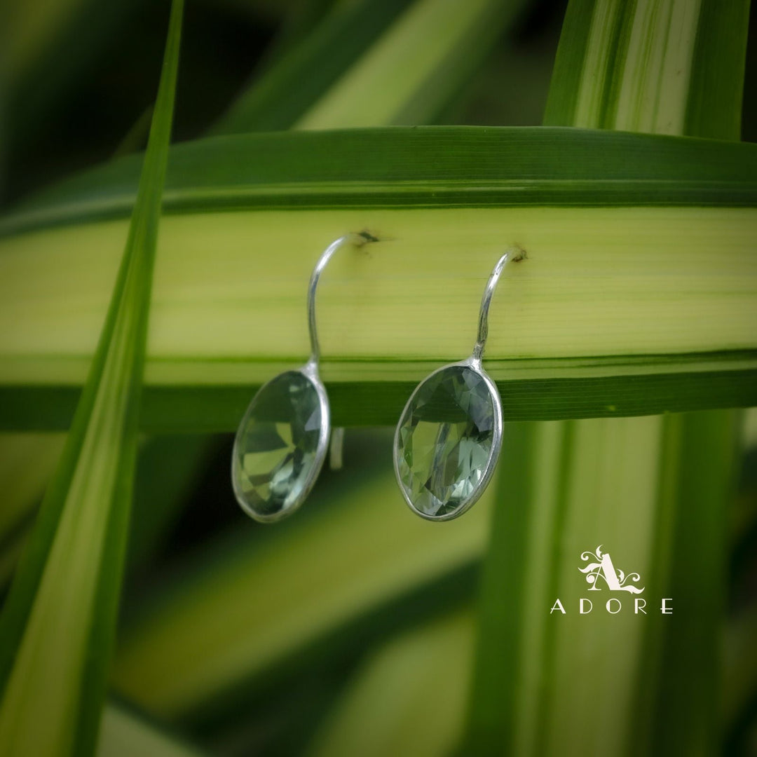 Cercel Silver Oval Drops