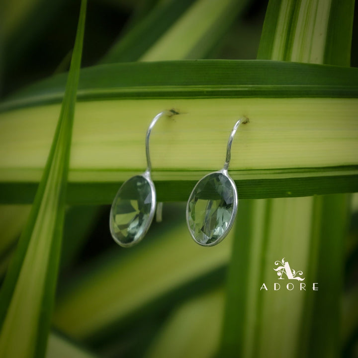 Cercel Silver Oval Drops