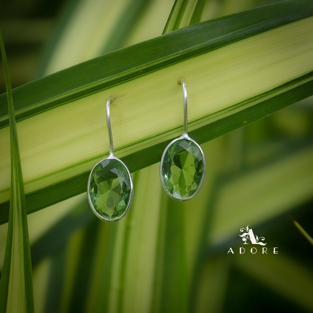 Cercel Silver Oval Drops
