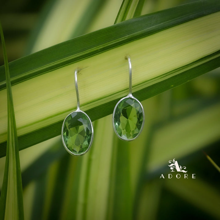 Cercel Silver Oval Drops