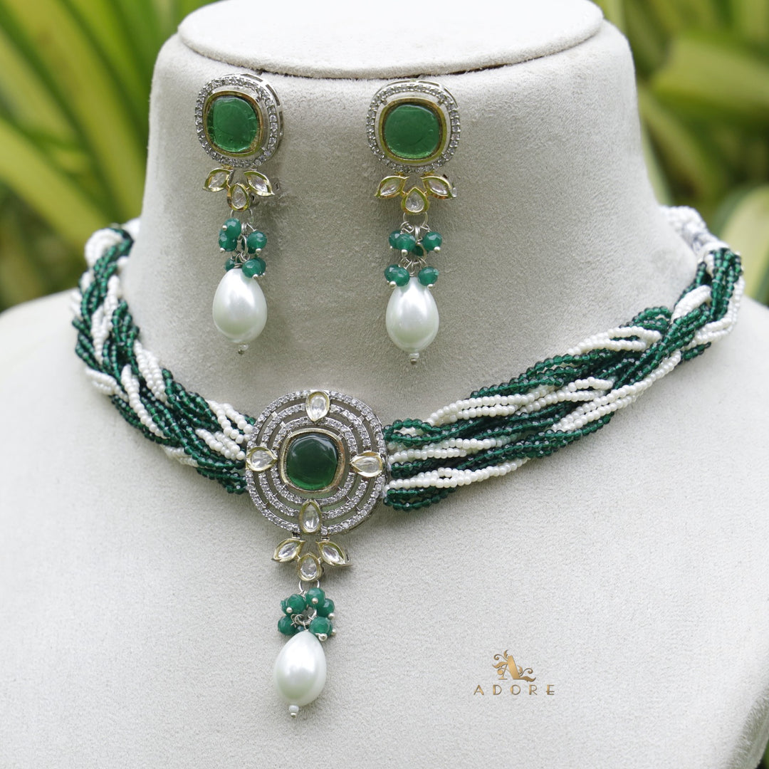 Vrindha Braided Choker With Earring
