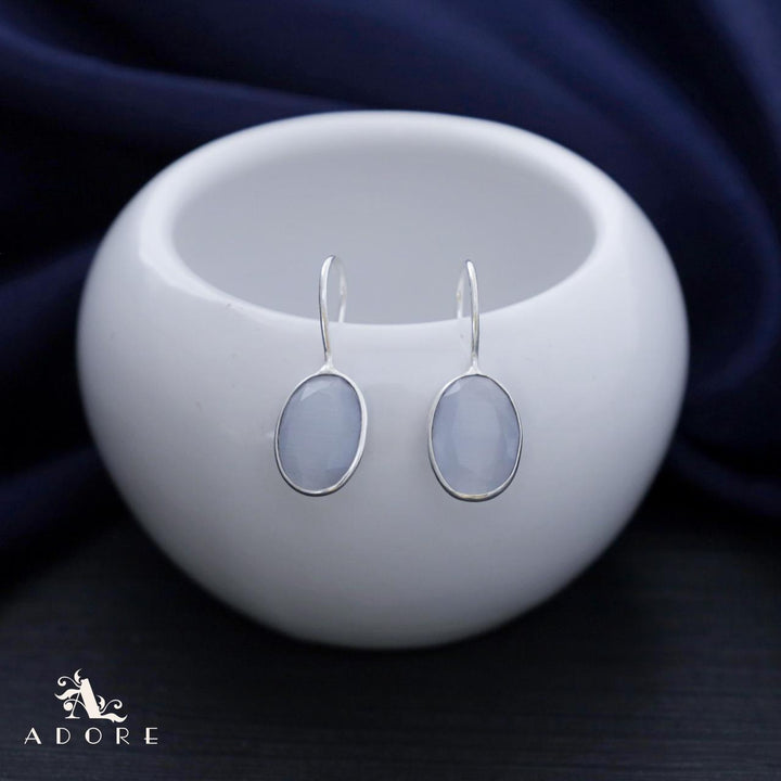 Cercel Silver Oval Drops
