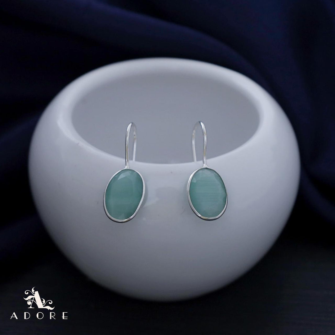 Cercel Silver Oval Drops