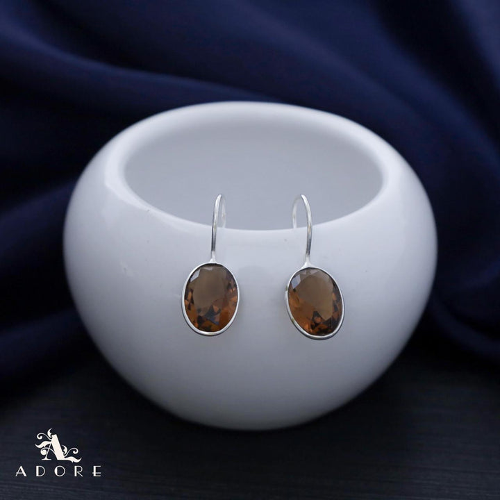 Cercel Silver Oval Drops