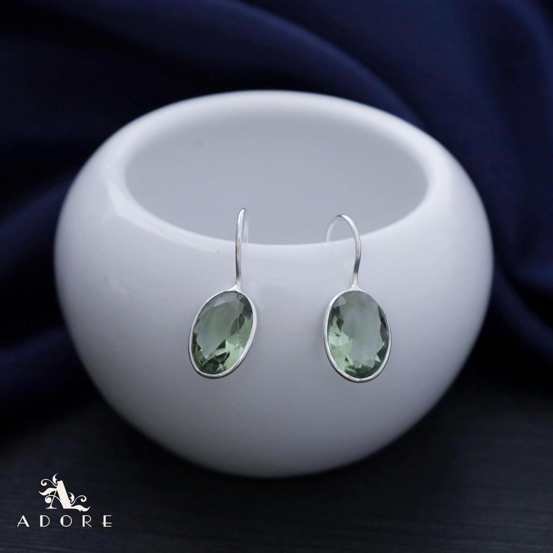 Cercel Silver Oval Drops