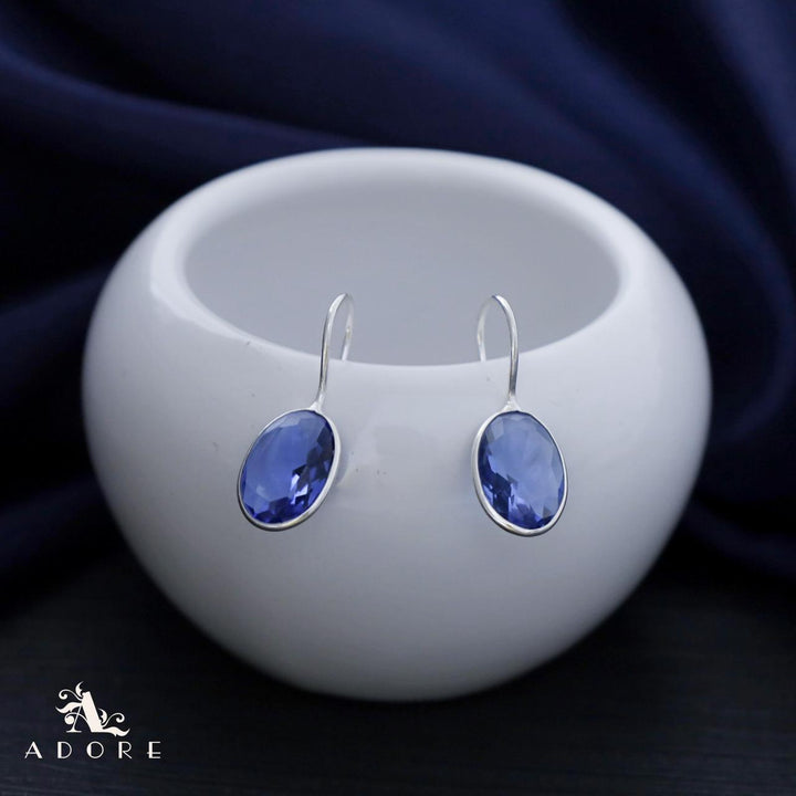 Cercel Silver Oval Drops
