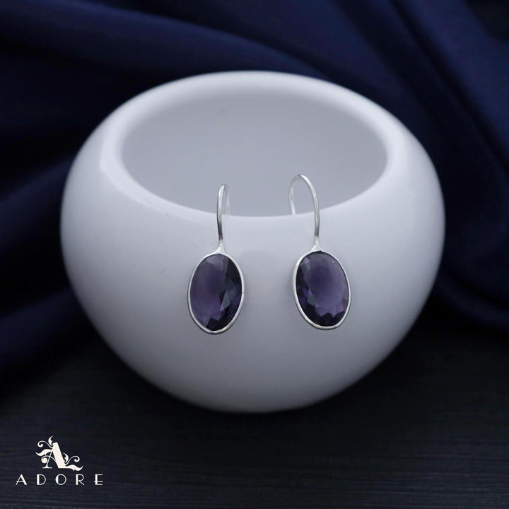 Cercel Silver Oval Drops