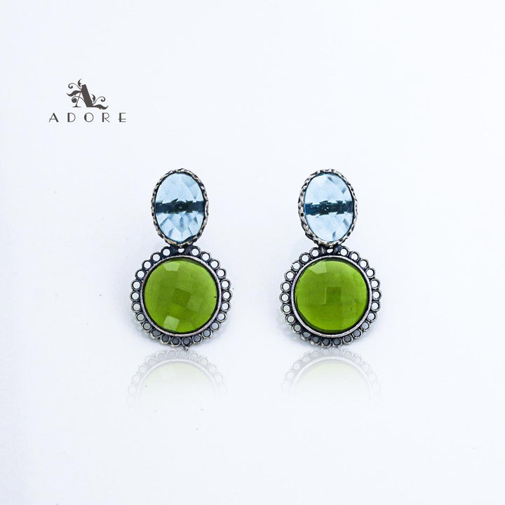 Silver Oval And Round Glossy Earring