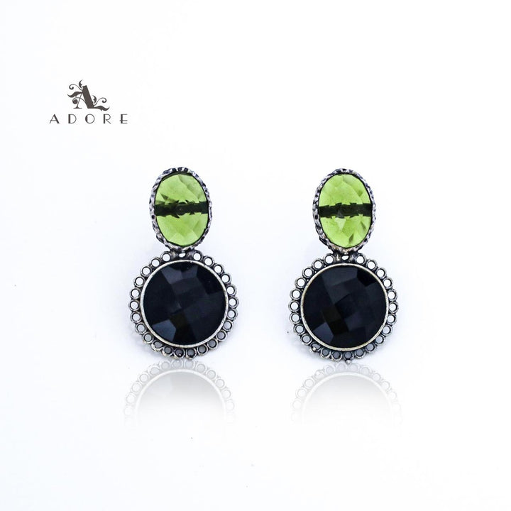 Silver Oval And Round Glossy Earring