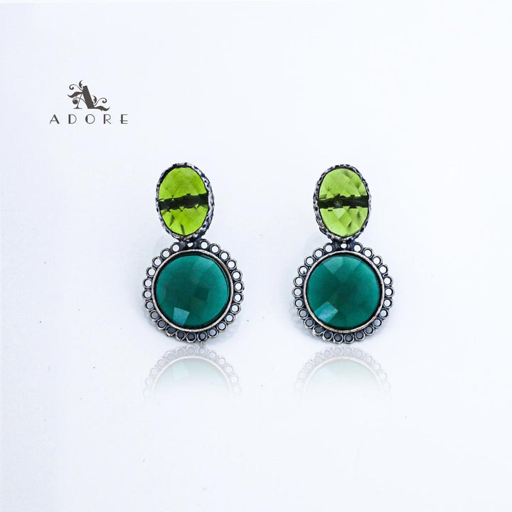 Silver Oval And Round Glossy Earring