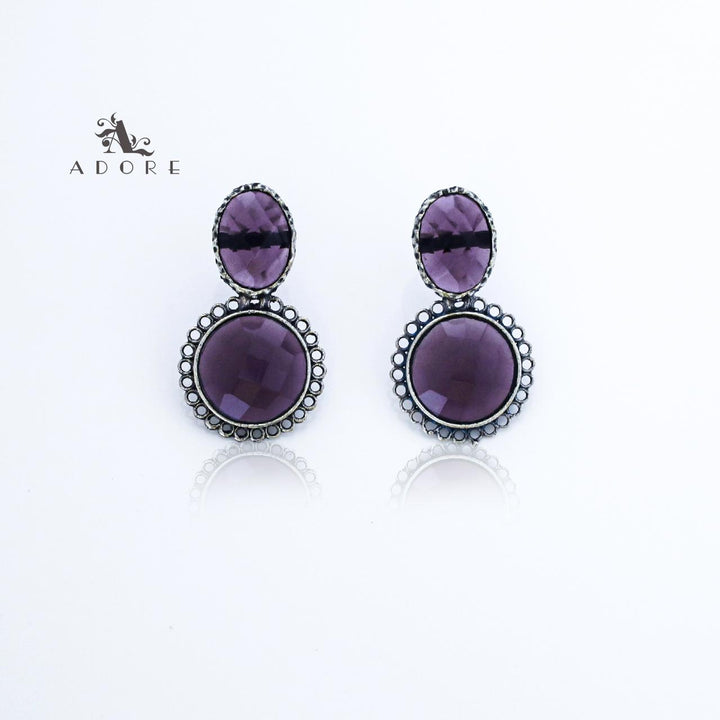 Silver Oval And Round Glossy Earring