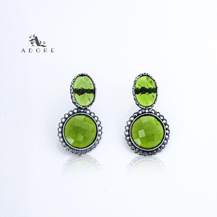 Silver Oval And Round Glossy Earring