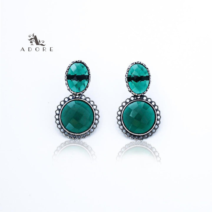 Silver Oval And Round Glossy Earring