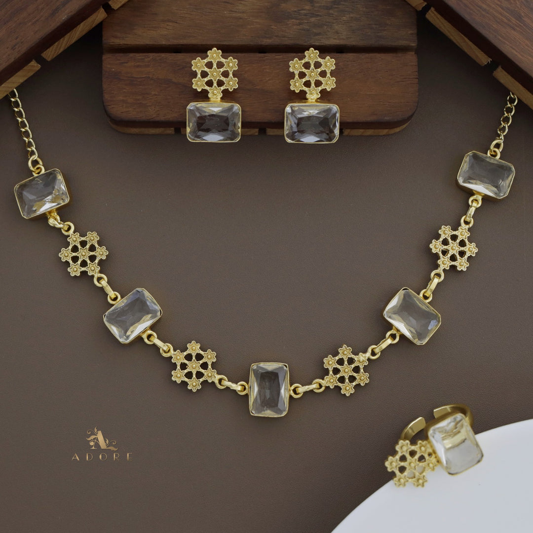 Louisa Rectangle Glossy Neckpiece Combo