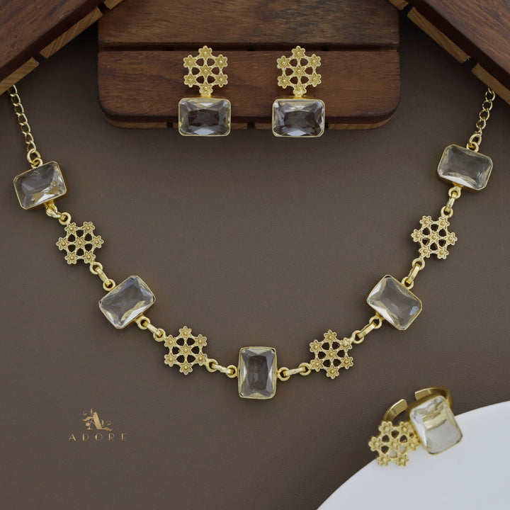 Louisa Rectangle Glossy Neckpiece Combo