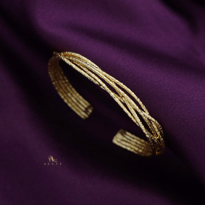 Golden Hammered Penta Layer Bangle