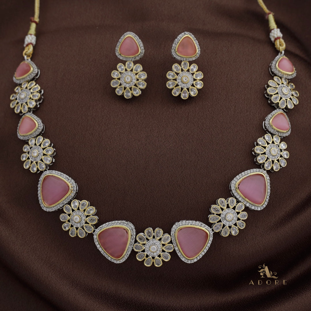 Theerdha Dual Tone Neckpiece With Earring