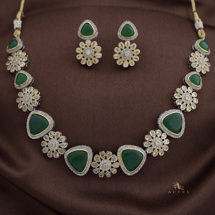Theerdha Dual Tone Neckpiece With Earring