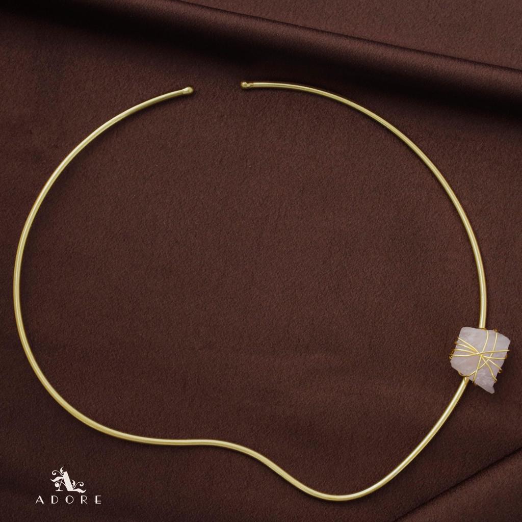 Alame Curvy Binded Raw Stone Neck Cuff