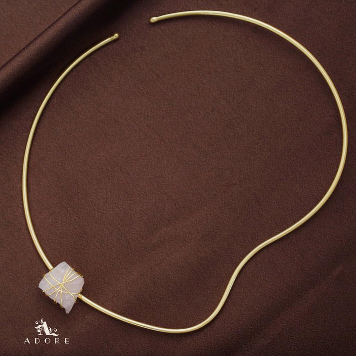 Alame Curvy Binded Raw Stone Neck Cuff