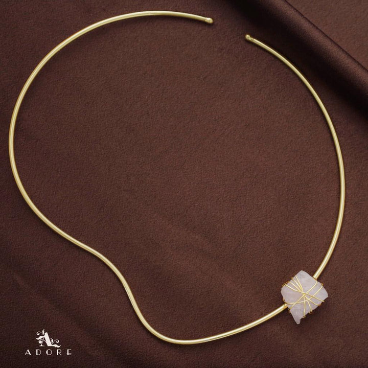 Alame Curvy Binded Raw Stone Neck Cuff