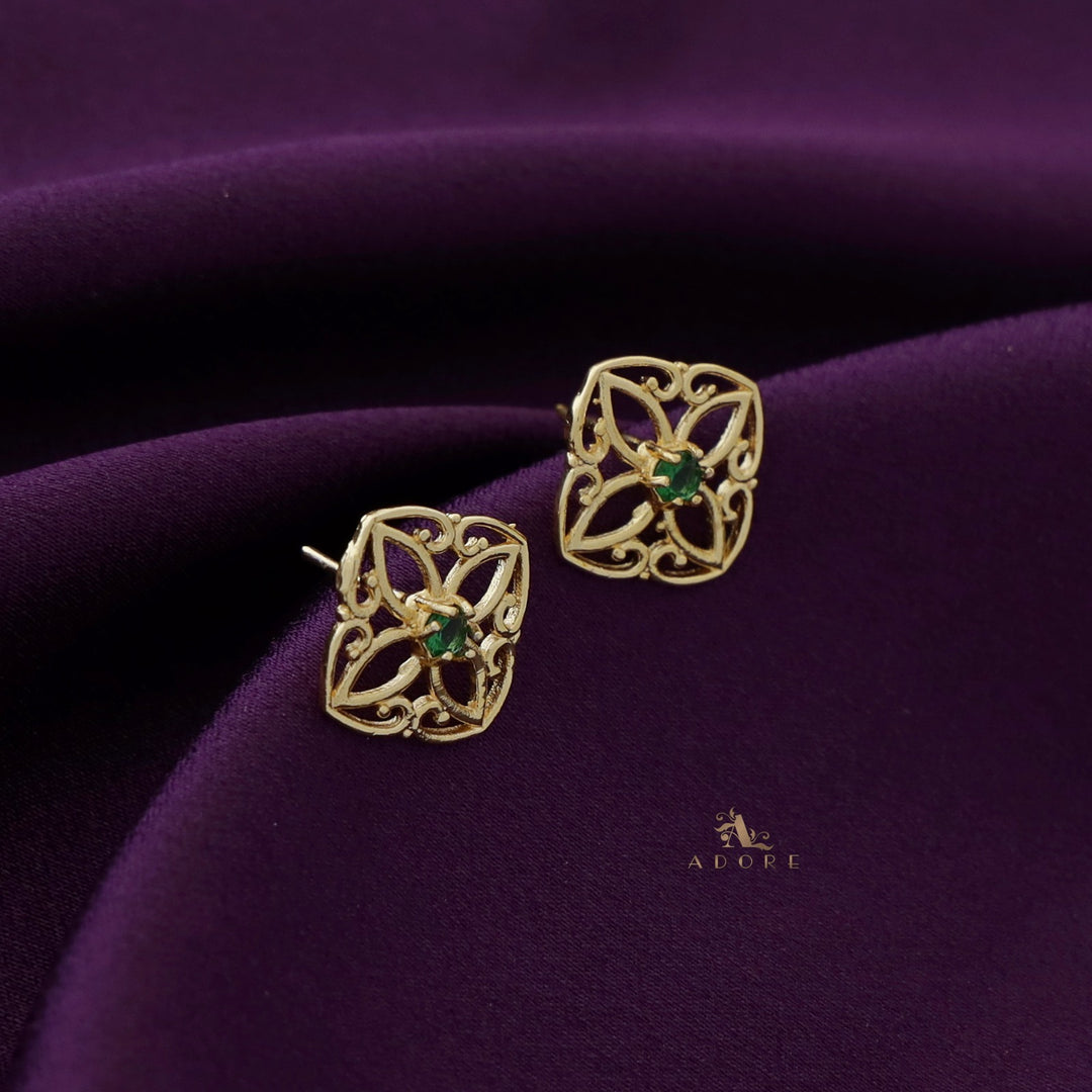 Kyra Square Flower Earring