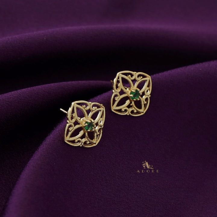 Kyra Square Flower Earring