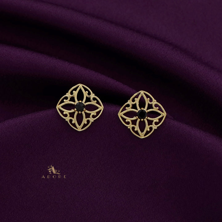 Kyra Square Flower Earring