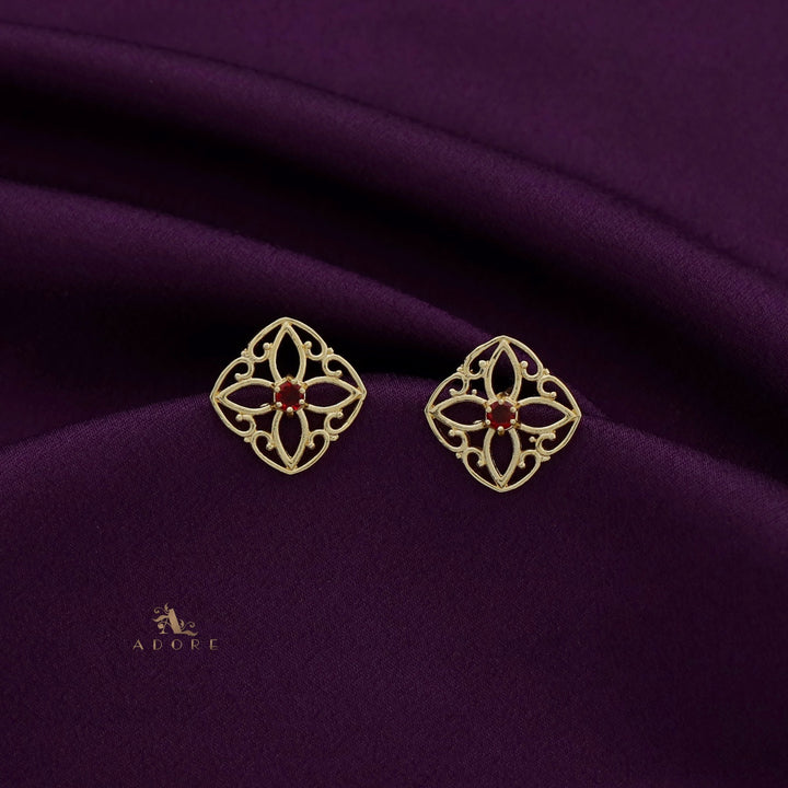 Kyra Square Flower Earring