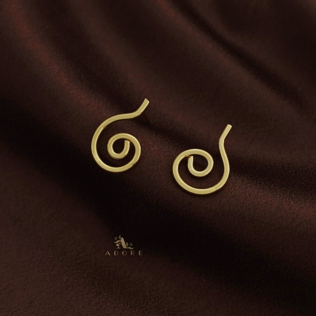 Golden Spiral Hook Earring